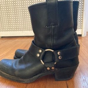 Black Frye O-Ring Harness Moto Boots W 8